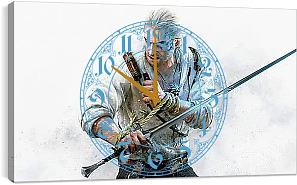 Часы картина - The Witcher 3 (Ведьмак), Геральт в стойке Часы картина - The Witcher 3 (Ведьмак), Геральт в стойке