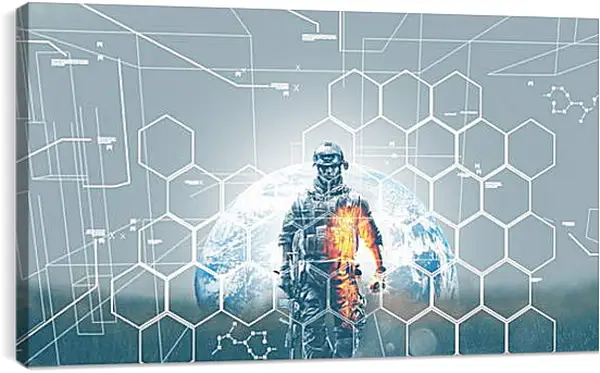 Постер на подрамнике - battlefield 3, soldier, graphics Постер на подрамнике - battlefield 3, soldier, graphics