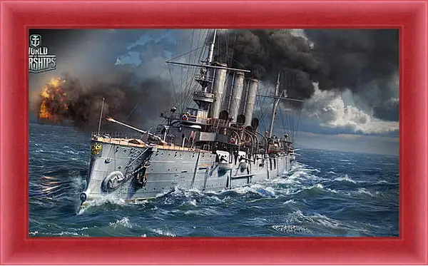 Картина в раме - world of warships, ship, sea Картина в раме - world of warships, ship, sea