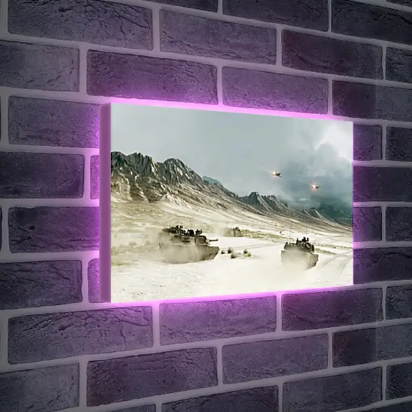 Лайтбокс световая панель - battlefield, tanks, mountains Лайтбокс световая панель - battlefield, tanks, mountains