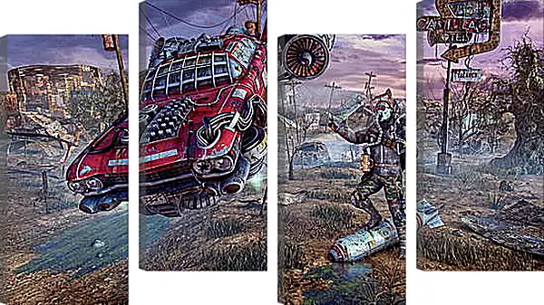 Модульная картина - fallout, wasteland, cars Модульная картина - fallout, wasteland, cars
