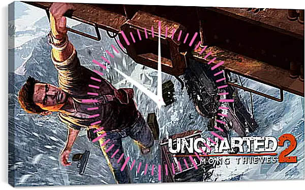 Часы картина - uncharted 2 among thieves, uncharted 2, danger Часы картина - uncharted 2 among thieves, uncharted 2, danger