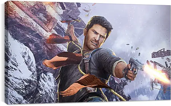 Постер на подрамнике - uncharted 2, among thieves, nathan drake Постер на подрамнике - uncharted 2, among thieves, nathan drake