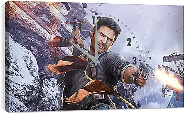 Часы картина - uncharted 2, among thieves, nathan drake Часы картина - uncharted 2, among thieves, nathan drake