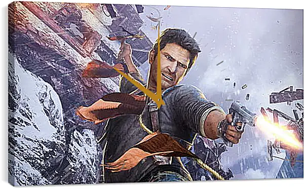 Часы картина - uncharted 2, among thieves, nathan drake Часы картина - uncharted 2, among thieves, nathan drake