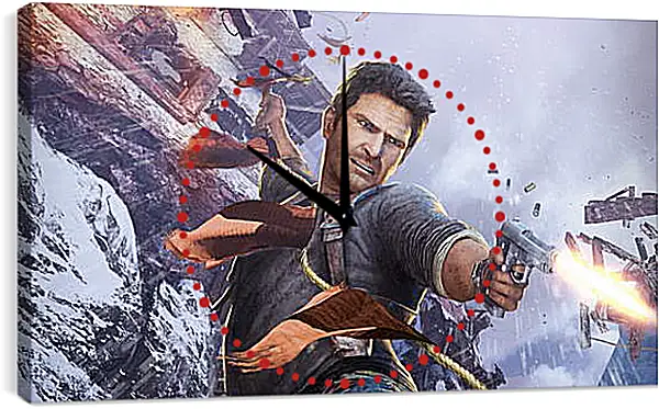 Часы картина - uncharted 2, among thieves, nathan drake Часы картина - uncharted 2, among thieves, nathan drake