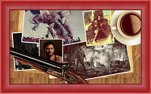 Картина в раме - uncharted, pistol, cup Картина в раме - uncharted, pistol, cup