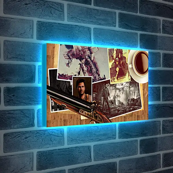 Лайтбокс световая панель - uncharted, pistol, cup Лайтбокс световая панель - uncharted, pistol, cup