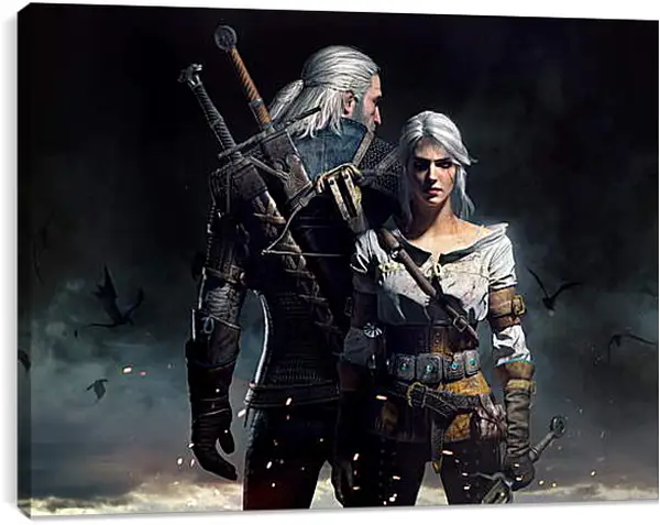 Постер на подрамнике - The Witcher 3: Wild Hunt (Ведьмак), Геральт и Цирилла Постер на подрамнике - The Witcher 3: Wild Hunt (Ведьмак), Геральт и Цирилла