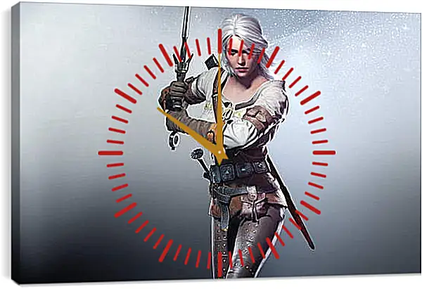 Часы картина - The Witcher 3: Wild Hunt (Ведьмак), Цири нападает Часы картина - The Witcher 3: Wild Hunt (Ведьмак), Цири нападает