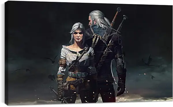 Постер на подрамнике - The Witcher 3: Wild Hunt (Ведьмак), Геральт и Цирилла (Ziarael) Постер на подрамнике - The Witcher 3: Wild Hunt (Ведьмак), Геральт и Цирилла (Ziarael)