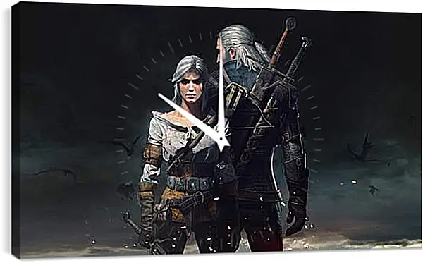 Часы картина - The Witcher 3: Wild Hunt (Ведьмак), Геральт и Цирилла (Ziarael) Часы картина - The Witcher 3: Wild Hunt (Ведьмак), Геральт и Цирилла (Ziarael)