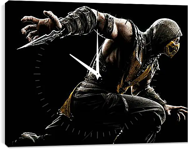Часы картина - Mortal Kombat X, Scorpio Часы картина - Mortal Kombat X, Scorpio