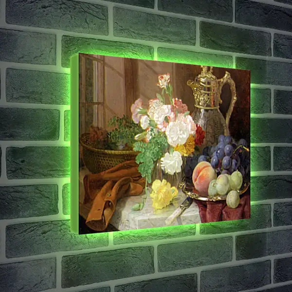 Лайтбокс световая панель - Carnations in a glass vase on a draped marble ledge. Стэннард Элоиза Гарриет Лайтбокс световая панель - Carnations in a glass vase on a draped marble ledge. Стэннард Элоиза Гарриет