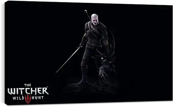 Постер на подрамнике - The Witcher 3: Wild Hunt (Ведьмак), Геральт с головой лешего Постер на подрамнике - The Witcher 3: Wild Hunt (Ведьмак), Геральт с головой лешего