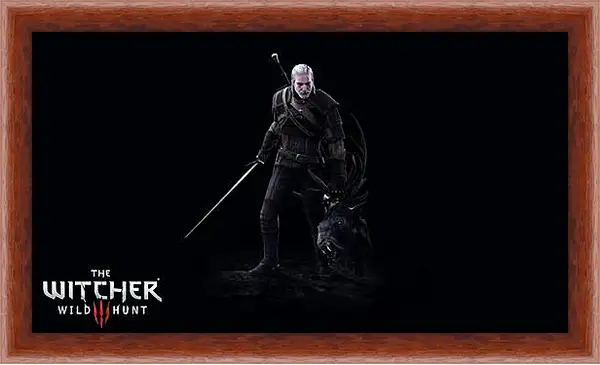 Картина в раме - The Witcher 3: Wild Hunt (Ведьмак), Геральт с головой лешего Картина в раме - The Witcher 3: Wild Hunt (Ведьмак), Геральт с головой лешего