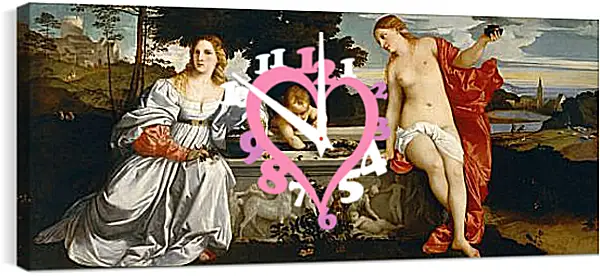 Часы картина - Любовь небесная и Любовь земная. Тициан Вечеллио
Часы картина - Любовь небесная и Любовь земная. Тициан Вечеллио