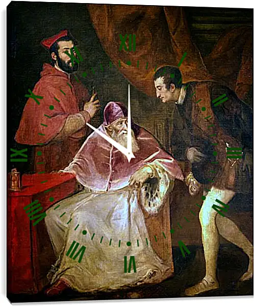 Часы картина - Потрет Павла III и его внуков. Тициан Вечеллио
Часы картина - Потрет Павла III и его внуков. Тициан Вечеллио