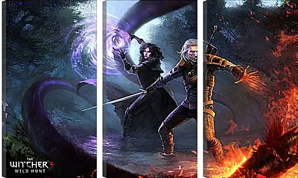 Модульная картина - The Witcher 3 (Ведьмак), Геральт из Ривии и Йеннифер Модульная картина - The Witcher 3 (Ведьмак), Геральт из Ривии и Йеннифер