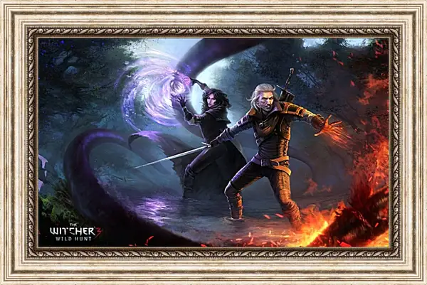 Картина в раме - The Witcher 3 (Ведьмак), Геральт из Ривии и Йеннифер Картина в раме - The Witcher 3 (Ведьмак), Геральт из Ривии и Йеннифер