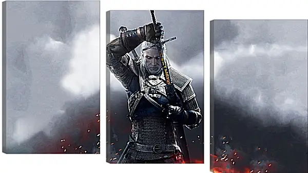 Модульная картина - The Witcher 3 (Ведьмак), Геральт из Ривии Модульная картина - The Witcher 3 (Ведьмак), Геральт из Ривии