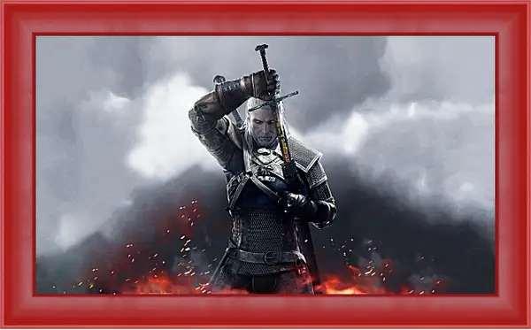 Картина в раме - The Witcher 3 (Ведьмак), Геральт из Ривии Картина в раме - The Witcher 3 (Ведьмак), Геральт из Ривии