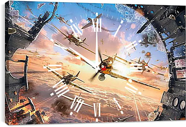 Часы картина - World Of Warplanes Часы картина - World Of Warplanes