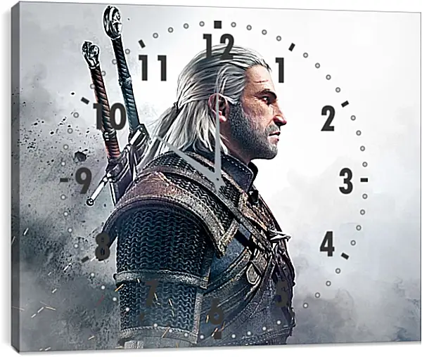 Часы картина - The Witcher 3 (Ведьмак), Геральт перед боем Часы картина - The Witcher 3 (Ведьмак), Геральт перед боем