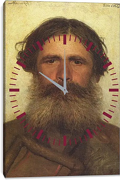 Часы картина - Портрет крестьянина. Иван Николаевич Крамской Часы картина - Портрет крестьянина. Иван Николаевич Крамской