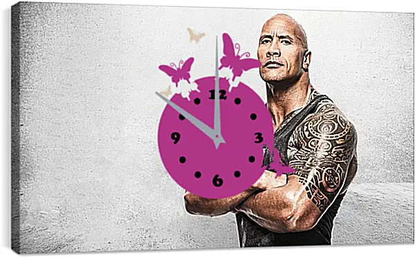 Часы картина - Dwayne Douglas Johnson. Дуэйн Джонсон (Скала) Часы картина - Dwayne Douglas Johnson. Дуэйн Джонсон (Скала)