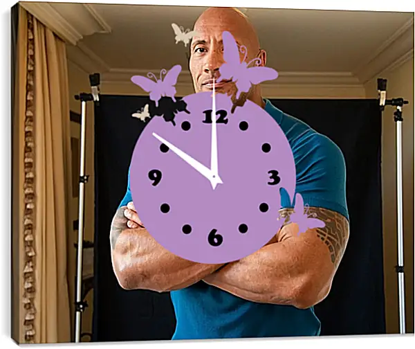 Часы картина - Dwayne Douglas Johnson. Дуэйн Джонсон (Скала) Часы картина - Dwayne Douglas Johnson. Дуэйн Джонсон (Скала)