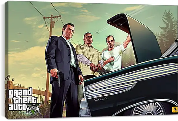 Постер на подрамнике - Grand Theft Auto V Постер на подрамнике - Grand Theft Auto V