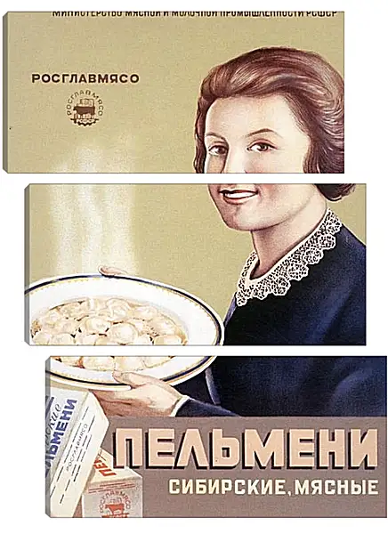 Модульная картина - Пельмени мясные Модульная картина - Пельмени мясные