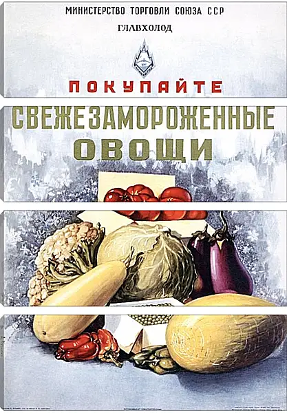 Модульная картина - Покупайте свежезамороженные овощи Модульная картина - Покупайте свежезамороженные овощи