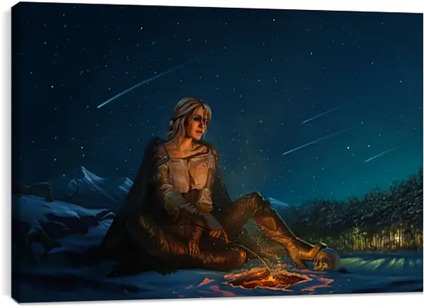 Постер на подрамнике - The Witcher (Ведьмак), Цирилла на привале Постер на подрамнике - The Witcher (Ведьмак), Цирилла на привале