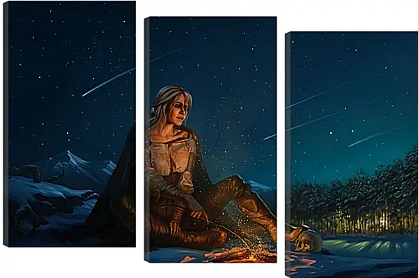 Модульная картина - The Witcher (Ведьмак), Цирилла на привале Модульная картина - The Witcher (Ведьмак), Цирилла на привале