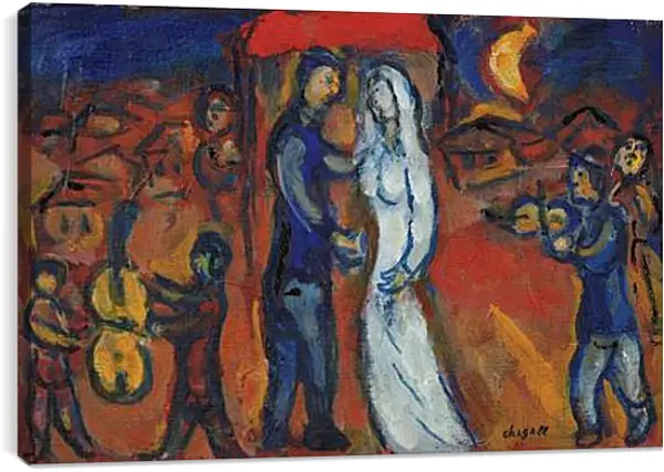 Постер на подрамнике - LES MARIES SOUS LE BALDAQUIN. Марк Шагал Постер на подрамнике - LES MARIES SOUS LE BALDAQUIN. Марк Шагал