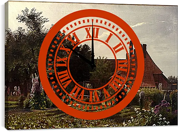 Часы картина - Grandmother's Garden. Педер Хенрик Кристиан Сартман Часы картина - Grandmother's Garden. Педер Хенрик Кристиан Сартман