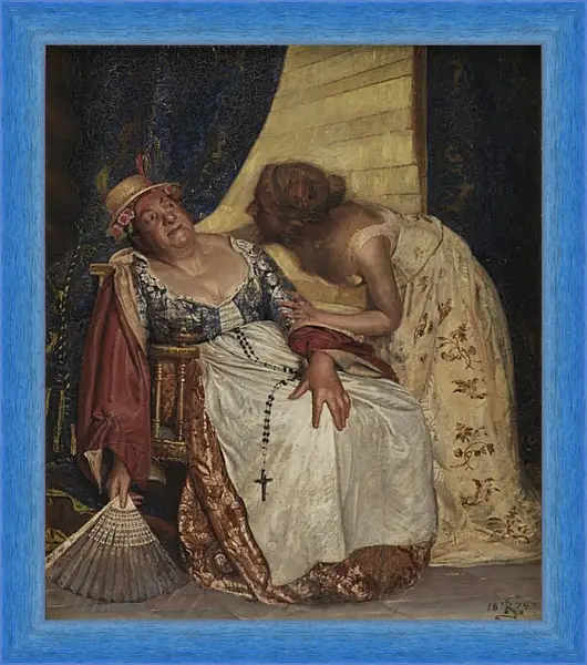 Картина в раме - Julie og ammen. Педер Хенрик Кристиан Сартман Картина в раме - Julie og ammen. Педер Хенрик Кристиан Сартман