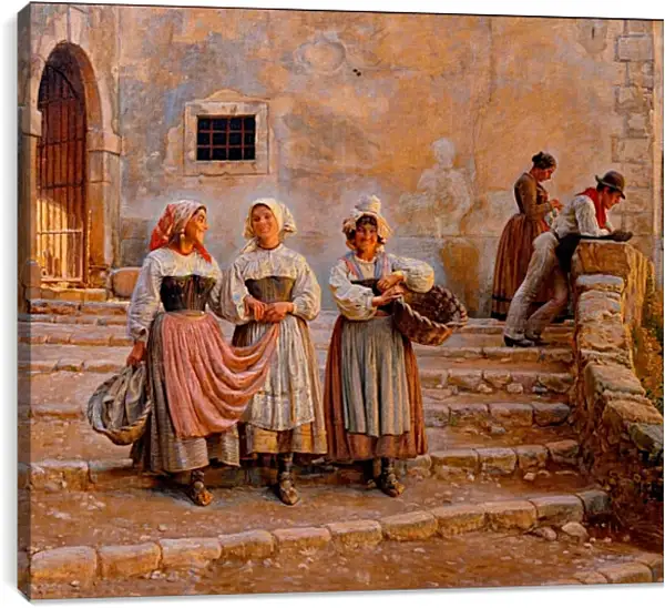 Постер на подрамнике - Young women transporting lime. Civiitá d' Antino. Педер Хенрик Кристиан Сартман Постер на подрамнике - Young women transporting lime. Civiitá d' Antino. Педер Хенрик Кристиан Сартман
