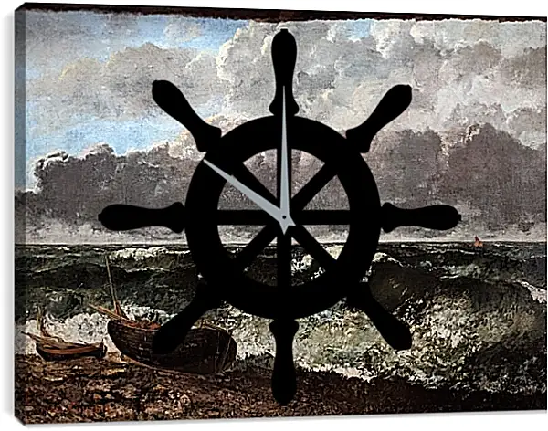 Часы картина - Stormy sea. Жан Дезире Гюстав Курбе Часы картина - Stormy sea. Жан Дезире Гюстав Курбе
