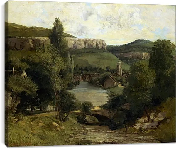 Постер на подрамнике - View of Ornans. Жан Дезире Гюстав Курбе Постер на подрамнике - View of Ornans. Жан Дезире Гюстав Курбе