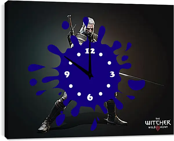 Часы картина - The Witcher 3 (Ведьмак), Геральт в боевой стойке Часы картина - The Witcher 3 (Ведьмак), Геральт в боевой стойке