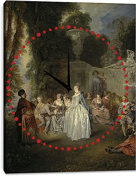 Часы картина - Венецианский праздник. Жан Антуан Ватто Часы картина - Венецианский праздник. Жан Антуан Ватто