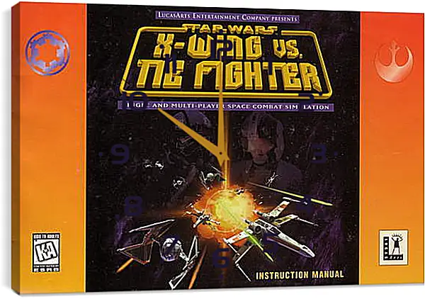Часы картина - Star Wars: X-Wing Vs. TIE Fighter Часы картина - Star Wars: X-Wing Vs. TIE Fighter