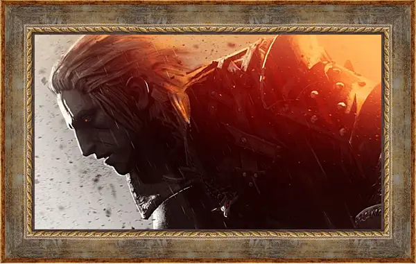 Картина в раме - The Witcher (Ведьмак), устремлённый Геральт Картина в раме - The Witcher (Ведьмак), устремлённый Геральт