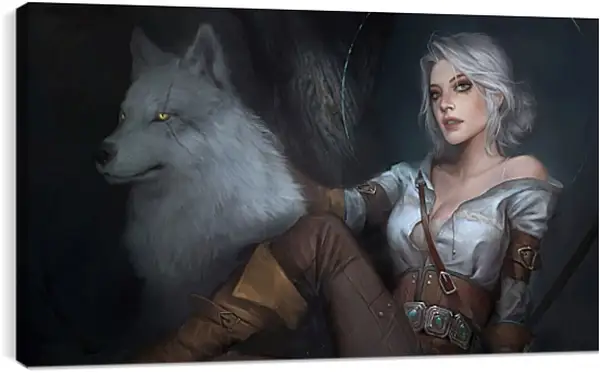 Постер на подрамнике - The Witcher (Ведьмак), Цирилла с питомцем Постер на подрамнике - The Witcher (Ведьмак), Цирилла с питомцем