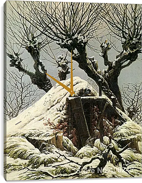 Часы картина - Снежная хижина. Каспар Давид Фридрих Часы картина - Снежная хижина. Каспар Давид Фридрих
