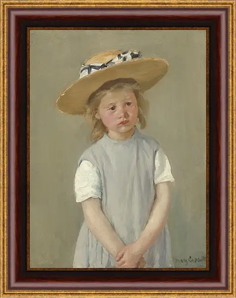 Картина в раме - Child in a Straw Hat. Кэссетт (Кассатт) Мэри Стивенсон Картина в раме - Child in a Straw Hat. Кэссетт (Кассатт) Мэри Стивенсон