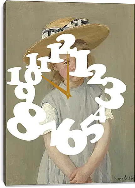 Часы картина - Child in a Straw Hat. Кэссетт (Кассатт) Мэри Стивенсон Часы картина - Child in a Straw Hat. Кэссетт (Кассатт) Мэри Стивенсон